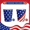 4th of July Paper Disposable Cups 60pcs Stars Stripes Drinking Cups for Party Supplies
